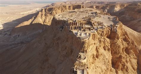 Soaring aerial 4K view MASADA, ISRAEL. Filmed… - Royalty Free Video