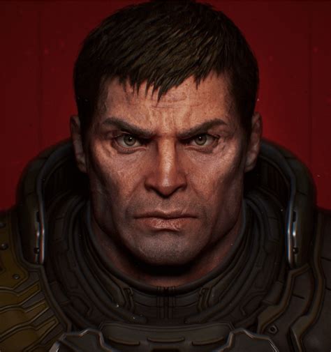 Doomguy without weird far apart eyes : r/Doom