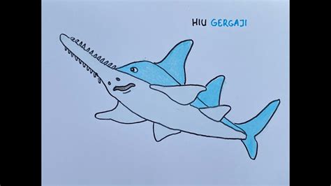 Menggambar Hiu Gergaji untuk Anak dan Balitaǀ How to draw Saw Shark For ...