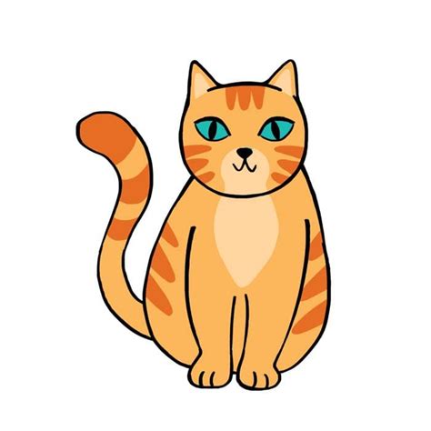 Doodle Sketch Drawing Farm Animal Mammal Orange Tabby Cat Image – VinaFrog