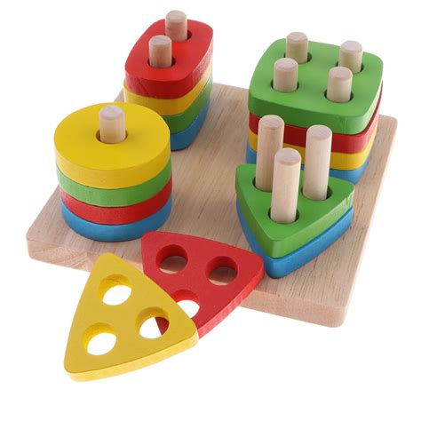 Baby Shape Sorter Educational Geometric Puzzle Board Blocks Wooden ...