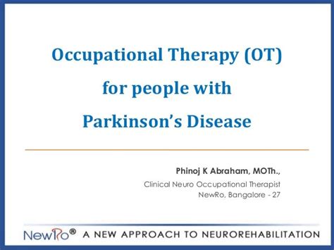 Occupational therapy in Parkinsons Diseas