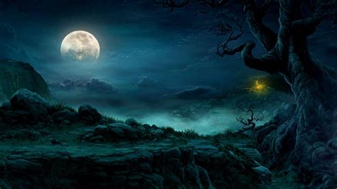 Dark Mysterious Forest Wallpaper