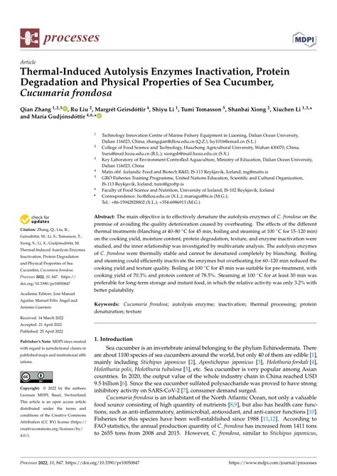 (PDF) Thermal-Induced Autolysis Enzymes Inactivation, Protein Degradation and Physical ...