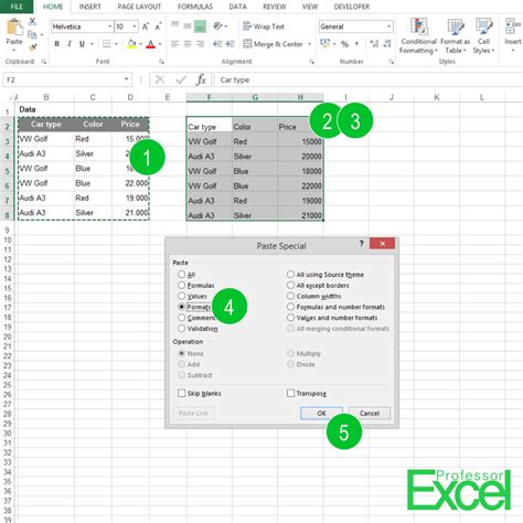 Paste Cell Formatting Only in Excel | Professor Excel | Professor Excel