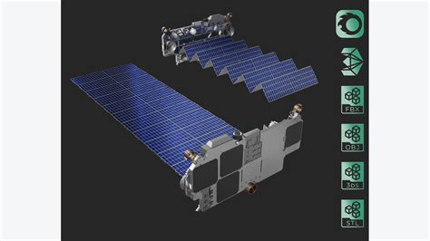 SpaceX Starlink Satellite 3D model animated rigged | CGTrader