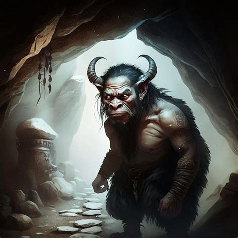 Premium AI Image | A painting of a troll with horns and horns