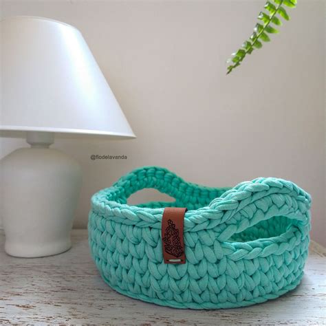Crochet Basket – Storage – Desk organizer - Green | Crochet basket, Unique items products, Crochet