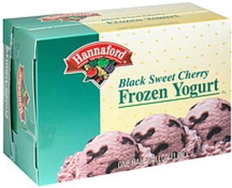 Hannaford Black Sweet Cherry Frozen Yogurt - 64 oz, Nutrition Information | Innit