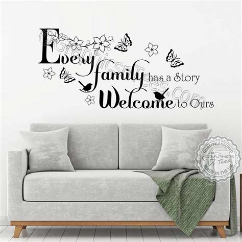 Every Family has a Story Inspirational Family Wall Sticker Quote, Living Room Dining Room Home ...