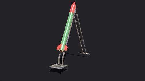 3D Model Qassam 3 Rocket With Launcher - TurboSquid 2147174