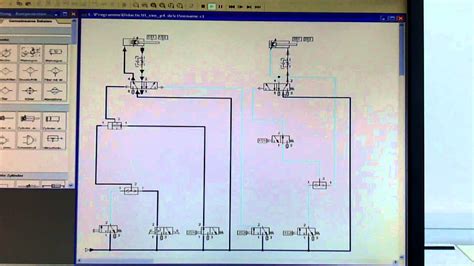 FluidSim - Simulation einer pneumatischen Ablaufsteuerung - YouTube