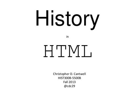 History in HTML