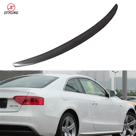 For Audi A5 Carbon Spoiler S5 Style Coupe A5 Carbon Fiber rear spoiler Rear Bumper trunk wing ...