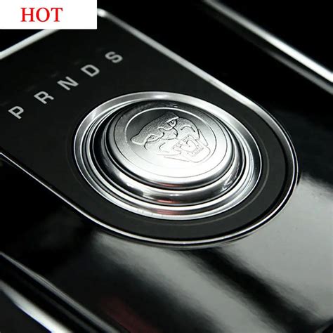 ABS Chrome Gear Shift Knob Cover Decoration Trim Sticker For Jaguar XF XE XJ XJL F Pace X761 ...