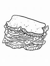 Sandwich coloring pages sketch template
