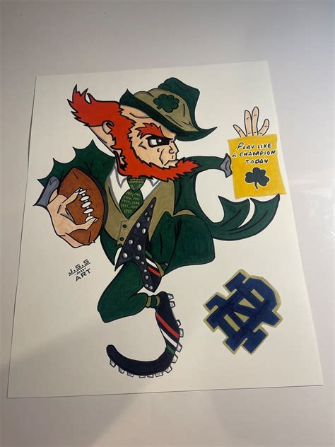 2022 Notre Dame Leprechaun Mascot print of Original Only - Etsy