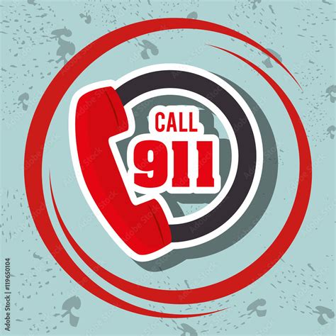 call 911 emergency phone vector illustration graphic Stock Vector | Adobe Stock