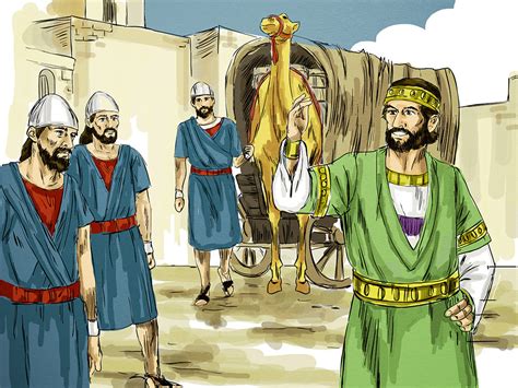 FreeBibleimages :: The parable of the talents of gold :: Three servants invest their master's ...