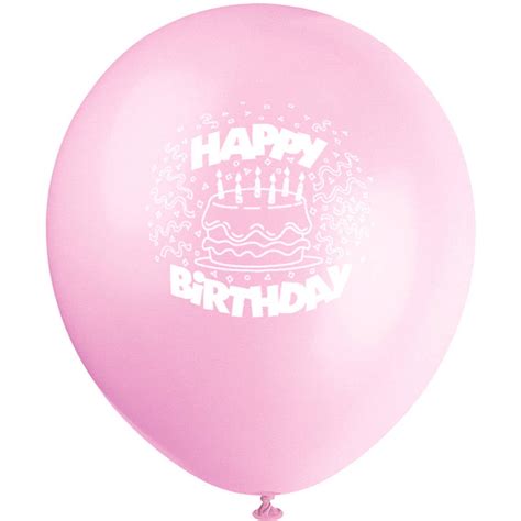 12" Latex Pink Cake Happy Birthday Balloons, 8ct - Walmart.com