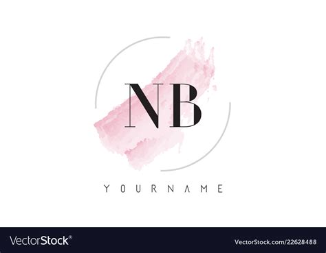 Nb n b watercolor letter logo design Royalty Free Vector