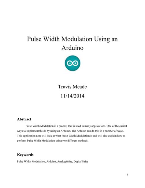 Pulse Width Modulation Using an Arduino