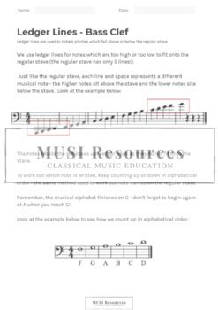 Ledger Lines - Bass Clef by Musi Resources | Teachers Pay Teachers