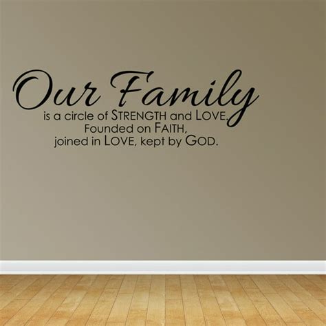 Wall Decal Quote Our Family Is A Circle Of Strength And Love Founded On JR907 - Walmart.com ...