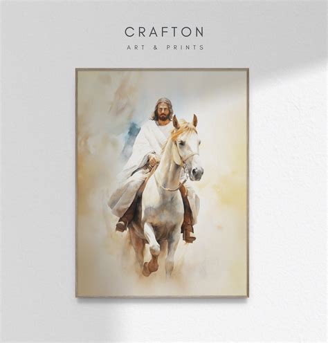 Jesus and White Horse Jesus on White Horse Christ Horseback Painting ...