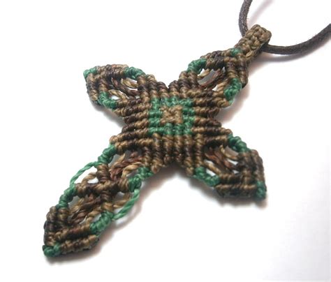 Cross macrame/Macrame jewelry/ Micromacrame by Ancientmacrame