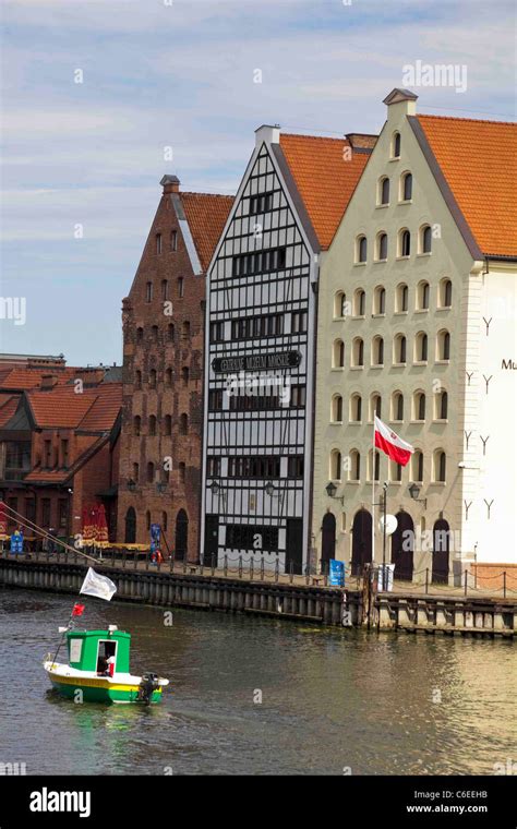 The Maritime Museum on the Motlawa River Gdansk Danzig architecture Pomerania Pommern Baltic Sea ...