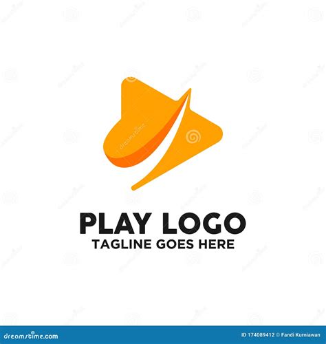 Play Button Logo Design Inspiration, Vector Illustration Stock Vector - Illustration of clean ...