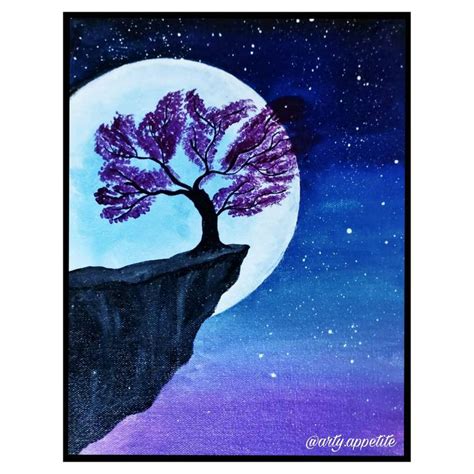 Moonlight scenery Painting by Sanika Kuveskar | Saatchi Art