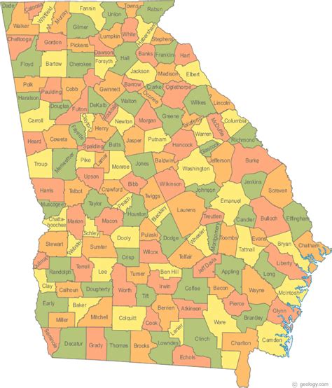 Political Map Of Georgia Usa - Time Zones Map