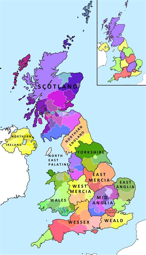 United Kingdom Map With Regions