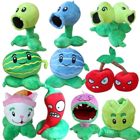 10pcs/lot Plants vs Zombies Peashooter Chomper Cabbage Cattail Plush ...