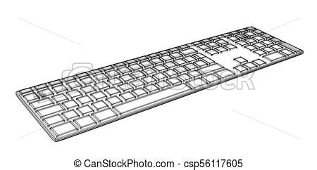 Keyboard Line Drawing at PaintingValley.com | Explore collection of ...