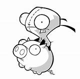Invader Zim Gir Coloring Pages  Home sketch template