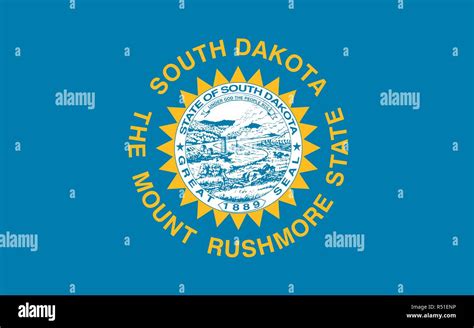 South Dakota flag. The Mount Rushmore state. Vector illustration ...