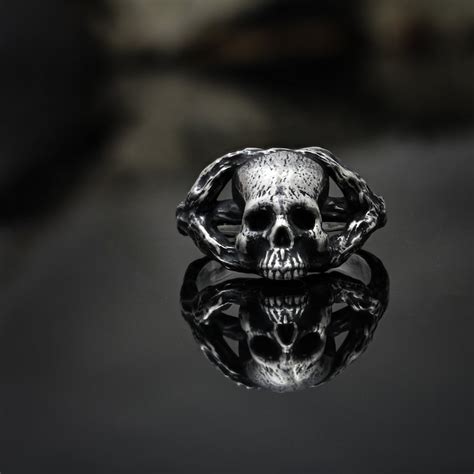 Sterling Silver Skull Ring Gothic Jewelry - Etsy