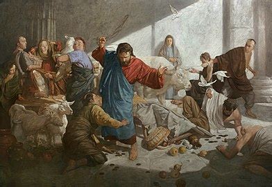 Jesus Cleanses The Temple Painting at PaintingValley.com | Explore ...