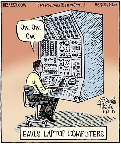 Early laptop computers | Funny cartoon pictures, Computer humor, Tech humor