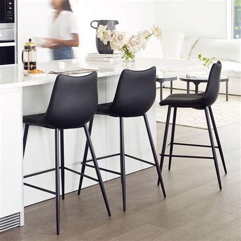 Modern Channeled Back Counter & Bar Stools (Set of 2) | West Elm