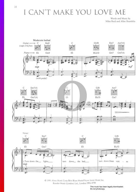 I Can't Make You Love Me (Bonnie Raitt) Piano Sheet Music - OKTAV