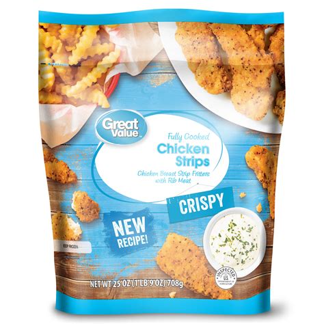 Great Value Fully Cooked Crispy Chicken Strips, 25 oz - Walmart.com ...