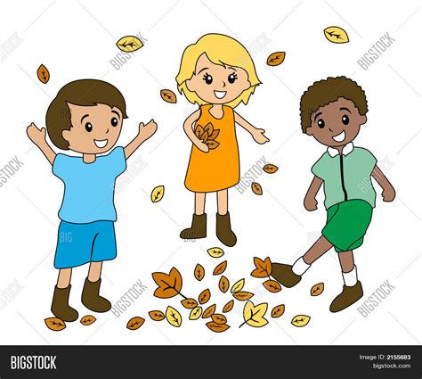 Kids Playing Leaves Image & Photo (Free Trial) | Bigstock