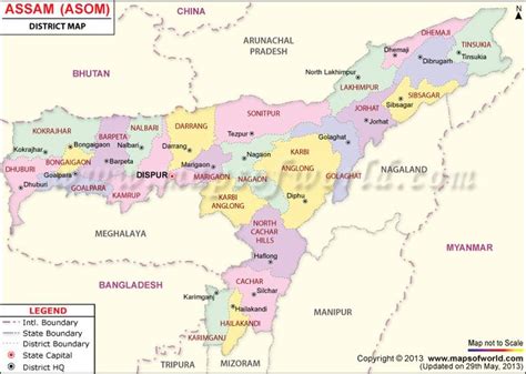 Assam Map, Assam District Map | India world map, Map, India map