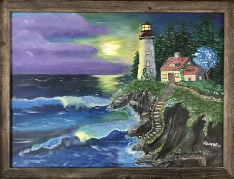 Maine Lighthouse 18×24 on canvas | Vero Beach Art