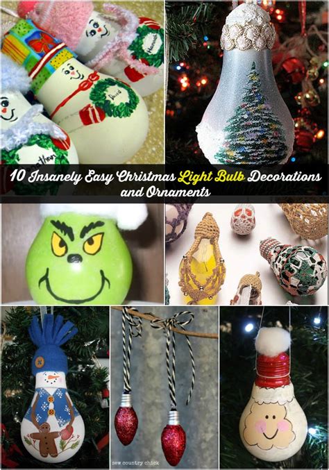 10 Insanely Easy Christmas Light Bulb Decorations and Ornaments - DIY & Crafts