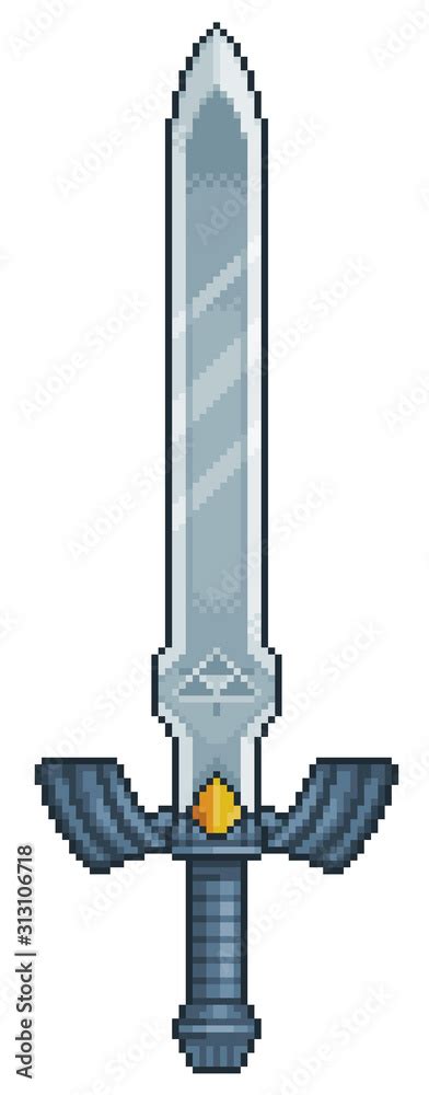 Pixel art Link Sword, 8bit game Stock Illustration | Adobe Stock